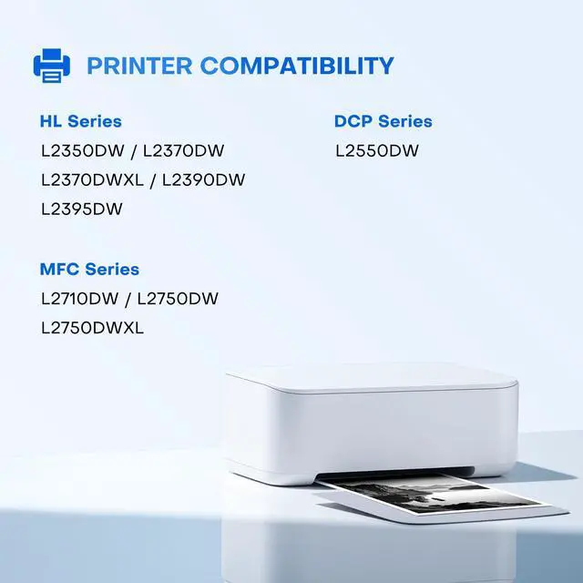 Alt view image 2 of 7 - High-Yield Compatible TN760 Black Toner Cartridge (Non-OEM), Compatible with HL-L2350DW HL-L2395DW HL-L2390DW HL-L2370DW MFC-L2750DW MFC-L2710DW DCP-L2550DW (1-Pack)