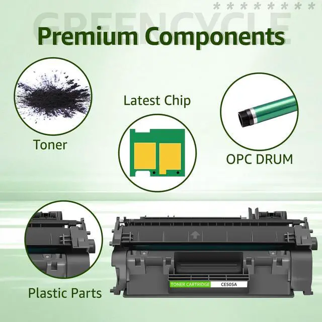 Alt view image 4 of 7 - 05A CE505A Black Toner Cartridge for HP LaserJet P2035 P2055dn P2030 4 Pack | Compatible for HP 05A LaserJet P2035 P2035N P2055DN 2055DN 2035N P2030 P2050 P2055X P2055D 2055X 2055D Printer Ink