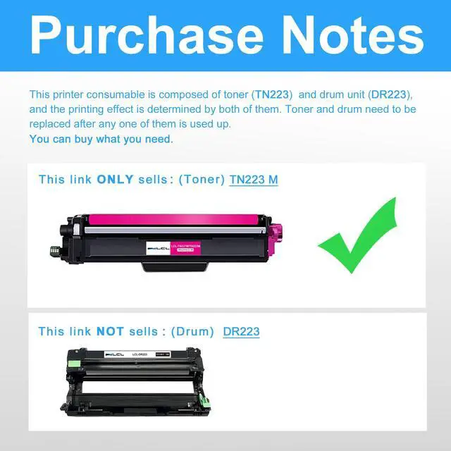 Alt view image 3 of 7 - Compatible Toner Cartridge Replacement for Brother TN223 TN-223 TN223M TN-223M HL-L3210CW HL-L3230CDW HL-L3270CDW HL-L3290CDW MFC-L3710CW MFC-L3750CDW MFC-L3770CD HL-L3230CDN (1-Pack Magenta)
