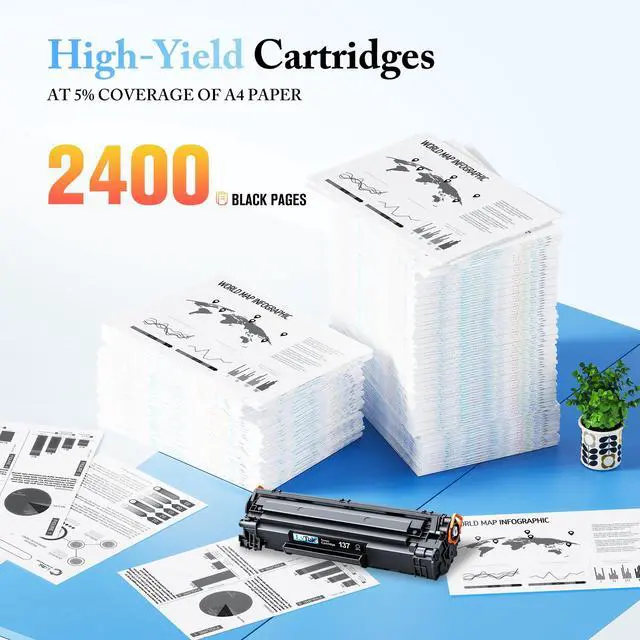 Alt view image 2 of 7 - Compatible Toner Cartridge Replacement for Canon 137 CRG137 9435B001AA to use with ImageClass D570 MF232w MF236n MF216N MF227dw LBP151dw Printer (1 Pack,Black)