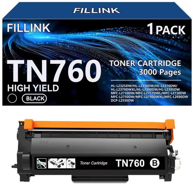 Main image of TN760 for Brother TN760 TN-760 TN 730 Toner Cartridges to Brother HL-L2350DW HL-L2395DW MFC-L2710DW MFC-L2690DW DCP-L2550DW Printers , High Yield Black - 1Pack