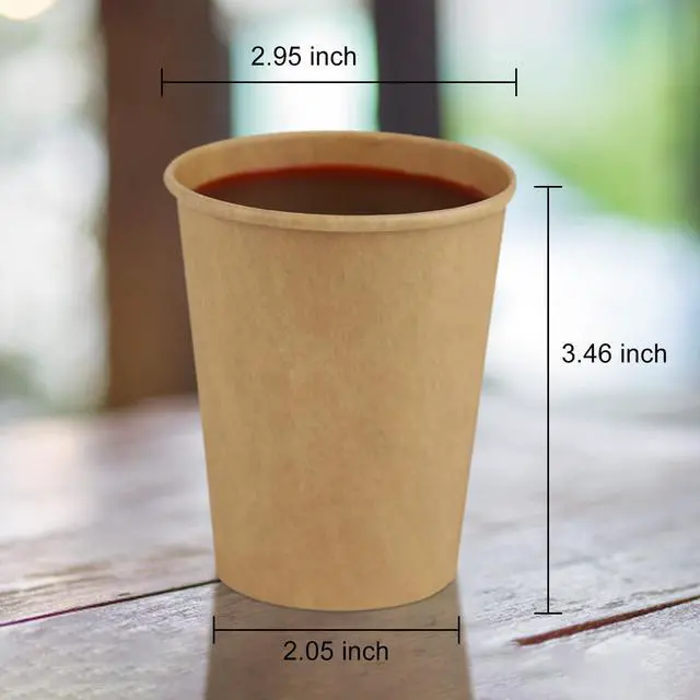 Alt view image 7 of 7 - Paper Cups, 100 Pack 8 Oz Kraft Disposable Cups, Paper Coffee Cups 8 Oz, Hot Cups Water Cups for Home Office Outdoor
