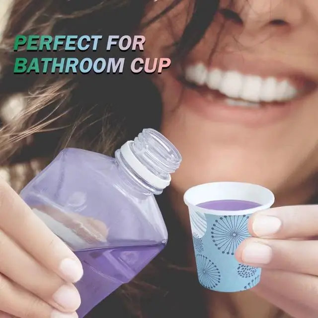 Alt view image 5 of 7 - [300 Pack 3 oz Paper Cups, Disposable Bathroom Cups, Small Mouthwash Cups, Mini Paper Cups 3 Ounce for Bathroom