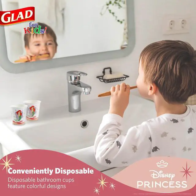 Alt view image 3 of 6 - for Kids Disney Princess Disposable Mini Paper Cups for Bathroom Rinsing and Parties Heavy Duty Soak Proof Paper Cups for Kids Colorful Princess Designs 3 Ounce 100 Count Kids Drinkware