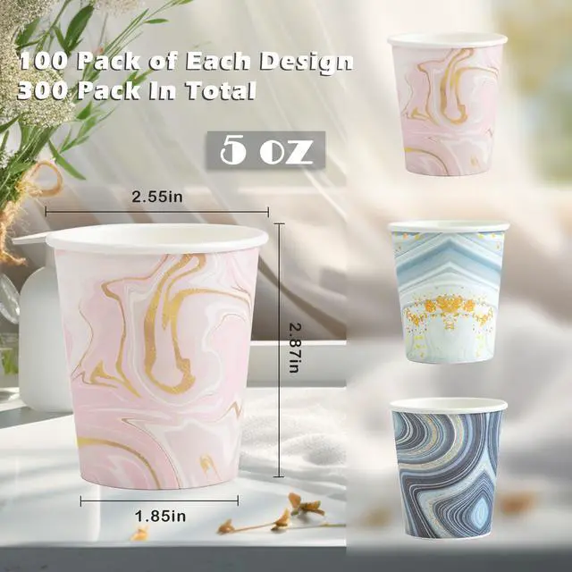 Alt view image 2 of 7 - 300 Pack 5 oz Paper Cups, Small Disposable Bathroom Cups
