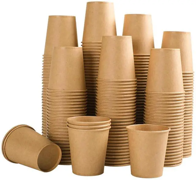 Main image of 100 Pack 5 oz Paper Cups, Disposable Kraft Bathroom Cups 5 Ounce, Espresso Coffee Hot/Cold Beverage Cups for Home, Kitchen, Party