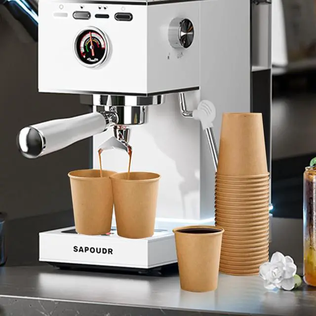 Alt view image 7 of 7 - 100 Pack 5 oz Paper Cups, Disposable Kraft Bathroom Cups 5 Ounce, Espresso Coffee Hot/Cold Beverage Cups for Home, Kitchen, Party