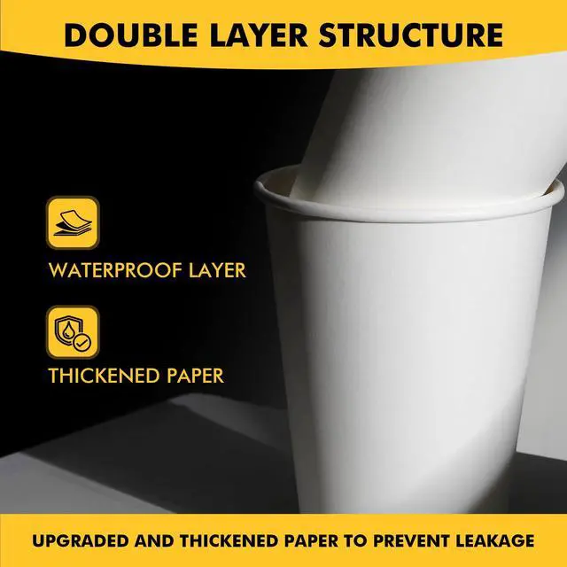 Alt view image 7 of 7 - 12 oz 50 pack Disposable Paper Coffee Cups with Lids and Sleeves