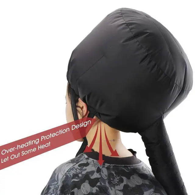 Alt view image 5 of 6 - Bonnet Hooded Hair Dryer Attachment, Larger Adjustable Deep Conditioning Cap for Fast Hair Drying with Elastic Band for Fixing Free, Hair Curling Nursing Oil Treat-Ment SPA Steamer Cap