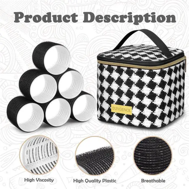 Alt view image 2 of 7 - Hair Roller Set 18 pcs,Hair rollers with hair clips and comb,Salon hairdressing curlers,DIY Hair Styles, 3 Sizes Hair Rollers in 1 set