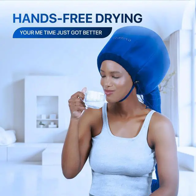 Alt view image 4 of 7 - Hair Dryer Bonnet Attachment w/A Headband Integrated that Reduces Heat Around Ears & Neck - Blow Dryer Attachment for Hair Dryer, Speeds Up Drying Time