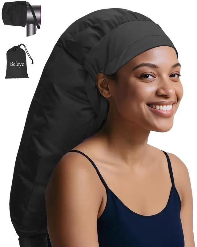 Main image of Hair Dryer Bonnet Attachment 28.5" XL Hooded Dryer Cap for Faster Drying & Deep Conditioning, Extra-Large Space Fits Thick, Curly Hair & Styling Tools (Black, Extra Large)