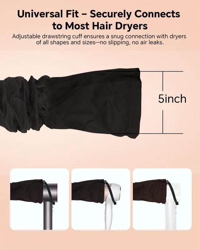 Alt view image 5 of 7 - Hair Dryer Bonnet Attachment 28.5" XL Hooded Dryer Cap for Faster Drying & Deep Conditioning, Extra-Large Space Fits Thick, Curly Hair & Styling Tools (Black, Extra Large)