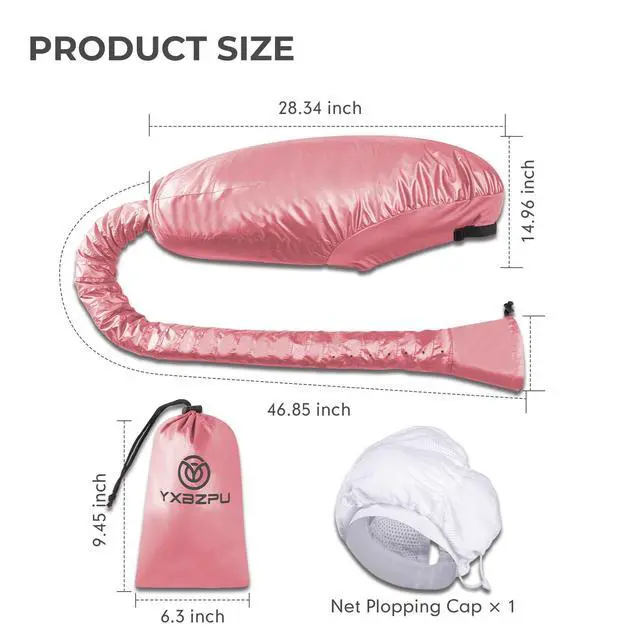Alt view image 6 of 7 - Bonnet Hair Dryer,Hooded Hair Dryer Attachment, Dryer Hooded Diffuser Cap for Curly,Speeds Up Drying Time,Safety Deep Conditioning at Home(Pink)