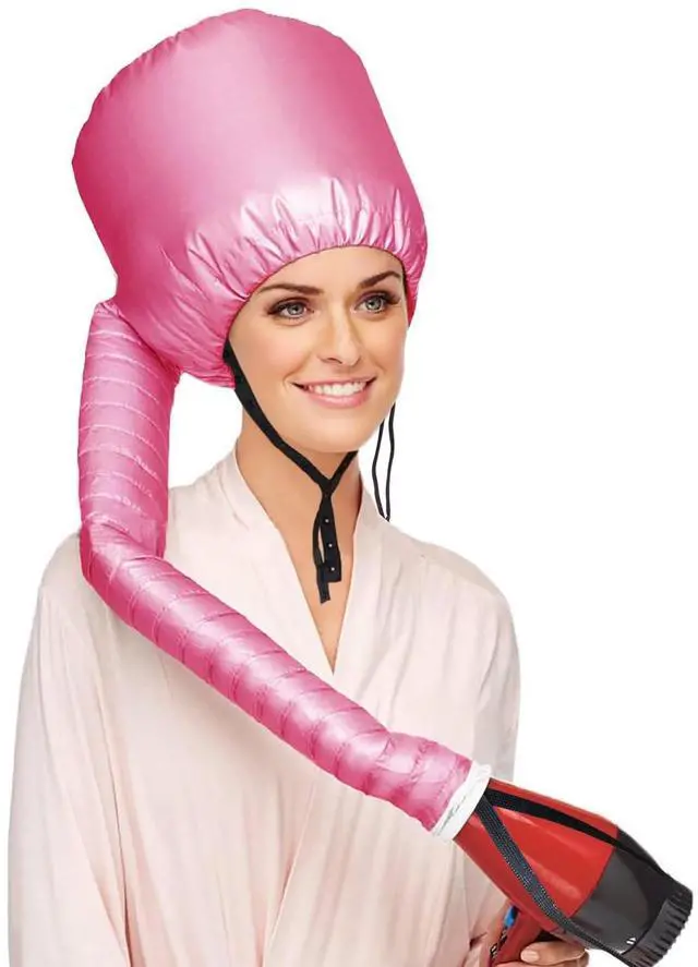 Main image of Portable Hair Dryer Bonnet Attachment Adjustable Hair Dryer Bonnet for Hair Styling, Hair Color, Hair Condition and More- Deep Pink