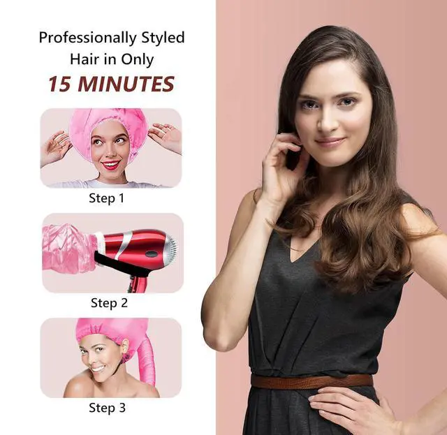 Alt view image 3 of 7 - Portable Hair Dryer Bonnet Attachment Adjustable Hair Dryer Bonnet for Hair Styling, Hair Color, Hair Condition and More- Deep Pink