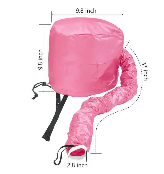 Alt view image 6 of 7 - Portable Hair Dryer Bonnet Attachment Adjustable Hair Dryer Bonnet for Hair Styling, Hair Color, Hair Condition and More- Deep Pink