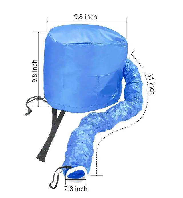 Alt view image 6 of 7 - Safety Portable Hair Dryer Bonnet Attachment for Hair Styling, Adjustable Chin Strap and Side Fitting Drawstring Hood Dryers for Hair Home