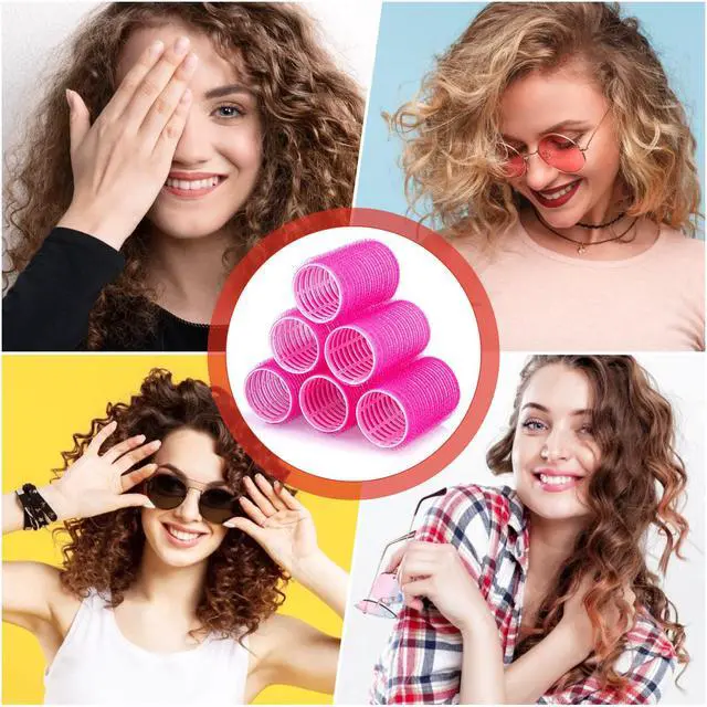 Alt view image 7 of 7 - Hair Curlers Rollers, 12Pcs Hair Rollers Hair Curlers Self Grip Holding Rollers with 12 Pcs Hair Clips for Long Medium Short Thick Fine Thin Hair Bangs Volume
