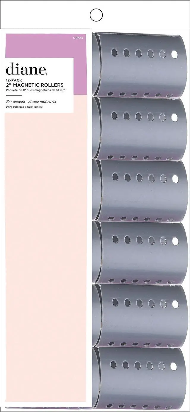 Main image of Smooth Hair Rollers, 2-Inch Hair Rollers for Volume, Blowout & Wet Set Styling, Large Vented Curlers for Loose Curls, Body & Root Lift, Gentle Rollers for Medium & Long Hair, 12-Count, Grey