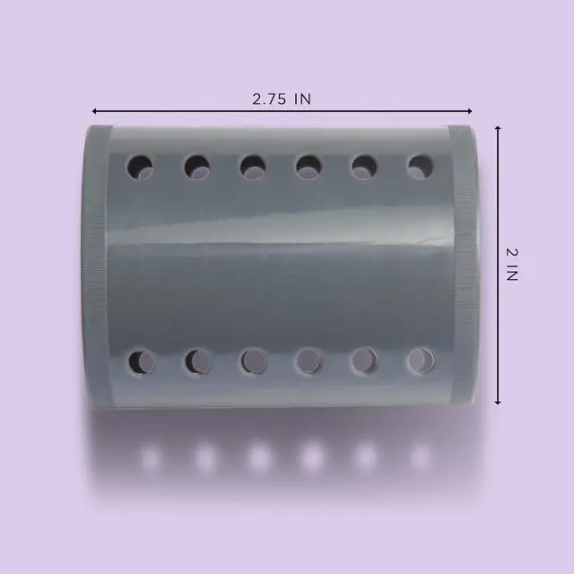 Alt view image 4 of 4 - Smooth Hair Rollers, 2-Inch Hair Rollers for Volume, Blowout & Wet Set Styling, Large Vented Curlers for Loose Curls, Body & Root Lift, Gentle Rollers for Medium & Long Hair, 12-Count, Grey