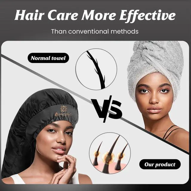 Alt view image 4 of 7 - Bonnet Hair Dryer Attachment - Bonnet Hood Dryer with Headband that Reduces Heat Around Ears and Neck, Use for Hair Styling, Hair Drying, Curling and Deep Conditioning (Extended Version, Black)
