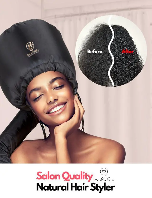 Alt view image 3 of 7 - Hooded Hair Dryer Attachment - Soft Bonnet for Fast Blow Drying