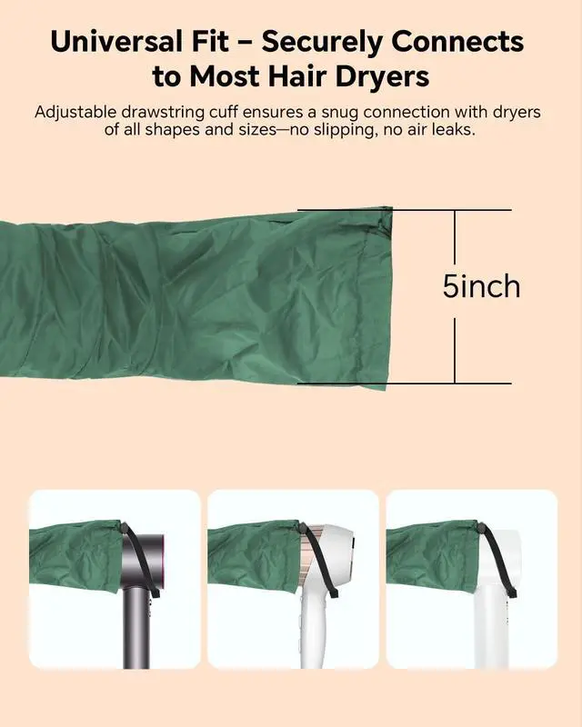 Alt view image 5 of 7 - Hair Dryer Bonnet Attachment 28.5" XL Hooded Dryer Cap for Faster Drying & Deep Conditioning, Extra-Large Space Fits Thick, Curly Hair & Styling Tools (Green, Extra Large)