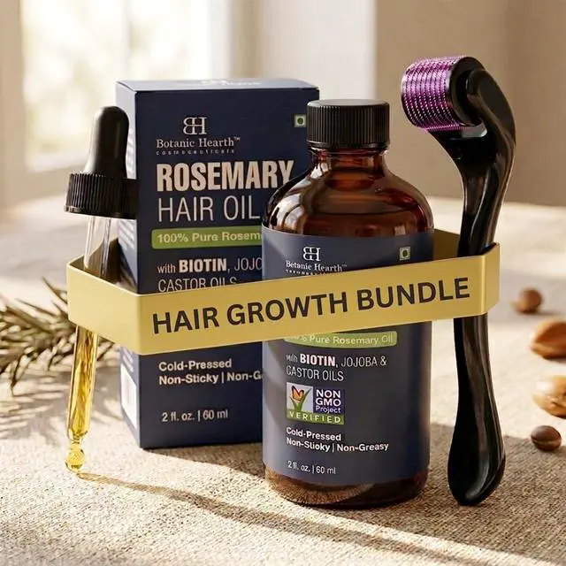 Alt view image 3 of 7 - Derma Roller for hair growth with Rosemary Hair Oil (2oz) | Micro needling roller .25 mm Titanium 540 needles for Scalp & Beard | for Women & Men | Includes Biotin, Jojoba & Castor Oil