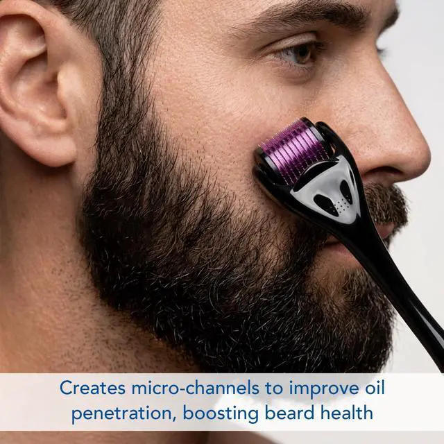 Alt view image 6 of 7 - Derma Roller for hair growth with Rosemary Hair Oil (2oz) | Micro needling roller .25 mm Titanium 540 needles for Scalp & Beard | for Women & Men | Includes Biotin, Jojoba & Castor Oil