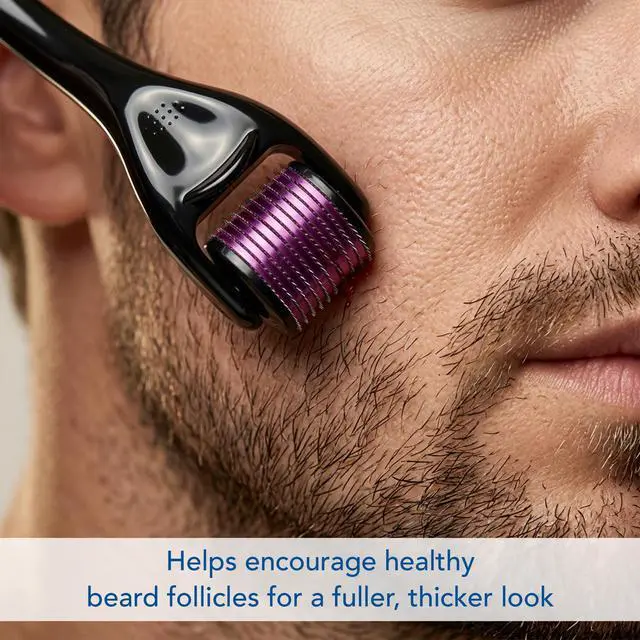 Alt view image 7 of 7 - Derma Roller for hair growth with Rosemary Hair Oil (2oz) | Micro needling roller .25 mm Titanium 540 needles for Scalp & Beard | for Women & Men | Includes Biotin, Jojoba & Castor Oil