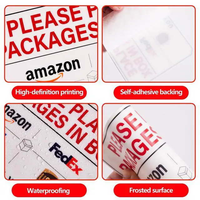Alt view image 3 of 7 - Please Leave Packages and Deliveries Here Sign,Self-Adhesive