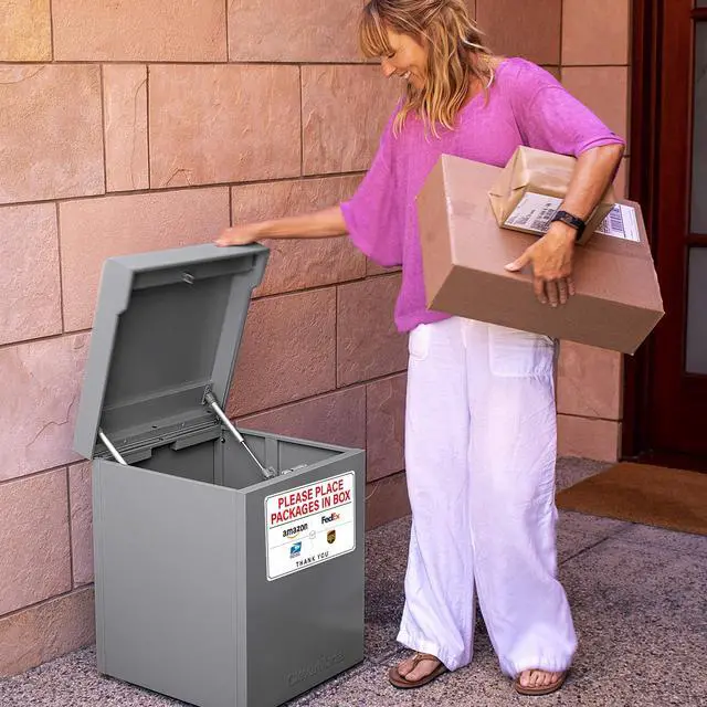 Alt view image 6 of 7 - Please Leave Packages and Deliveries Here Sign,Self-Adhesive