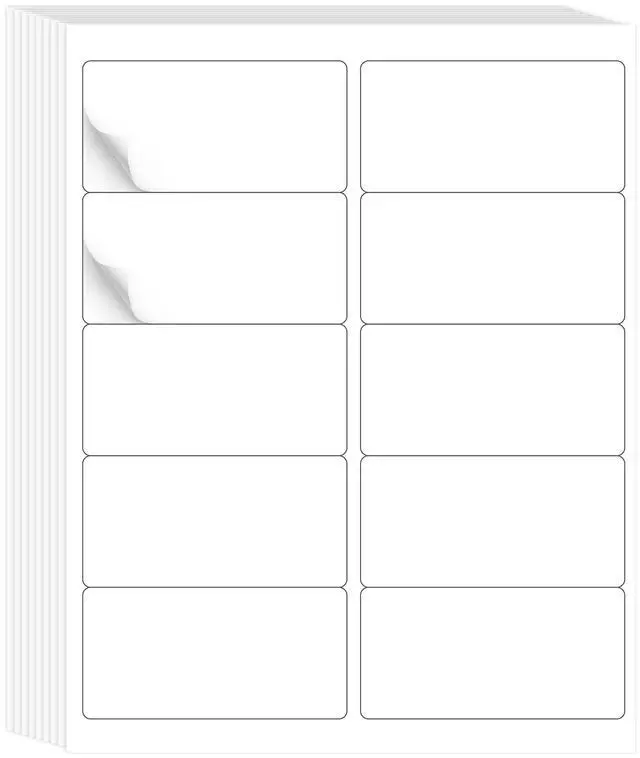 Main image of 2" x 4" Label Stickers, Printable White 10 per Sheets Total 300 Labels, for Laser/Inkjet Printing - Matte (300 Labels)