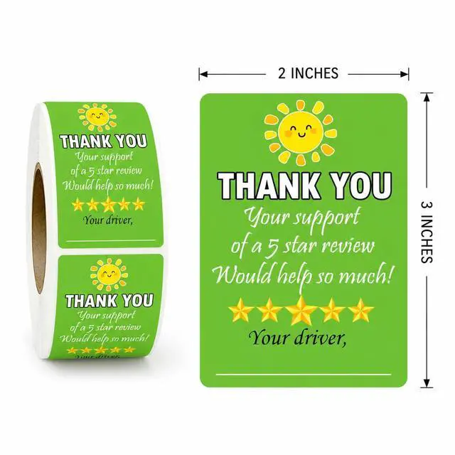 Alt view image 2 of 7 - 200 Thank You Tamper-Evident Food Delivery Stickers, 2 x 3 in