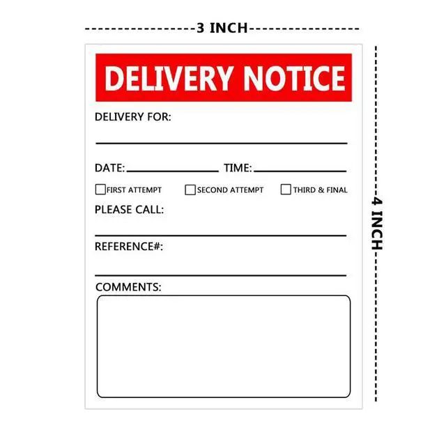 Alt view image 2 of 2 - Delivery Notice,Missed Connections Label,4x3 inch Stickers for Postman,200 Pcs Per Pack