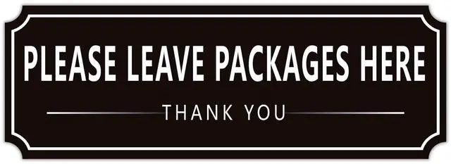 Main image of Please Leave Packages and Deliveries Here Sign Sticker, Self-Adhesive Waterproof Modern Deliveries Sign for Packages, Please Place Packages in Box for Home, Office, Shop, Door 9" x 3.14"