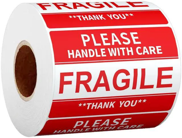 Main image of 2" x 3" Fragile Stickers for Shipping and Moving Please Handle with Care Fragile Thank You Do Not Drop, Warning Stickers Fragile Labels, Permanent Adhesive(500 Labels, 1 Roll)