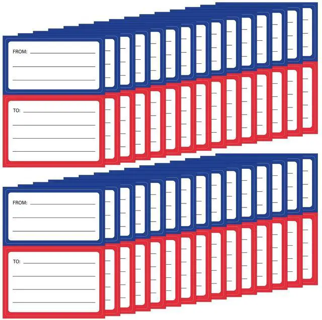 Main image of 150 PCS Mailing Labels for Packages to from Return Address Mailing Labels, Blank Self Adhesive Mailing Label Mail Shipping Postage Guaranteed Stickers for Package Gift Mail Box Envelopes (Red&Blue)