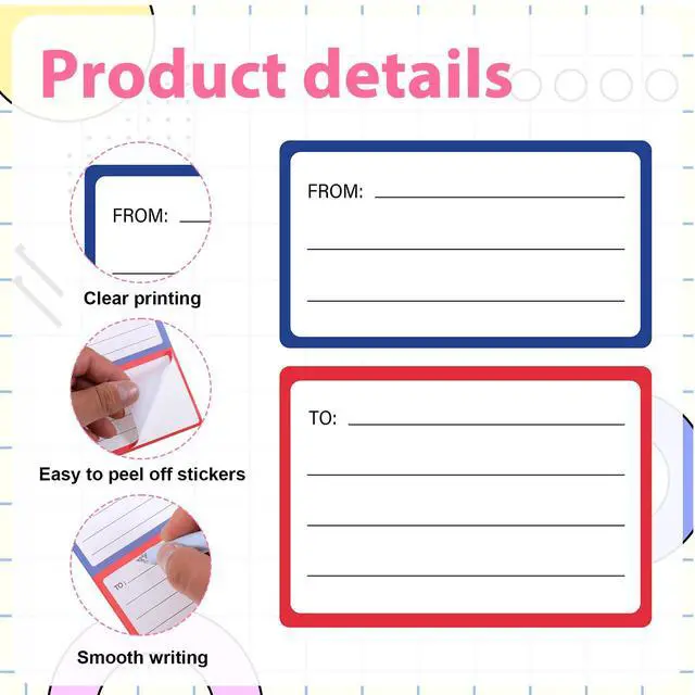 Alt view image 3 of 7 - 150 PCS Mailing Labels for Packages to from Return Address Mailing Labels, Blank Self Adhesive Mailing Label Mail Shipping Postage Guaranteed Stickers for Package Gift Mail Box Envelopes (Red&Blue)