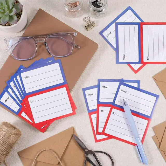 Alt view image 6 of 7 - 150 PCS Mailing Labels for Packages to from Return Address Mailing Labels, Blank Self Adhesive Mailing Label Mail Shipping Postage Guaranteed Stickers for Package Gift Mail Box Envelopes (Red&Blue)
