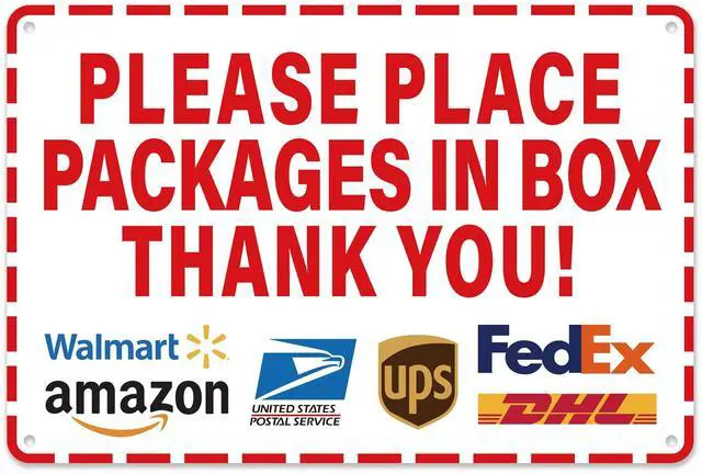 Main image of Please Leave Packages and Deliveries Here SignSelf-Adhesive Waterproof and Durable Place Packages in Box Sign, Please Delivery Packages in Box Sticker for Home, Office, Shop, Door