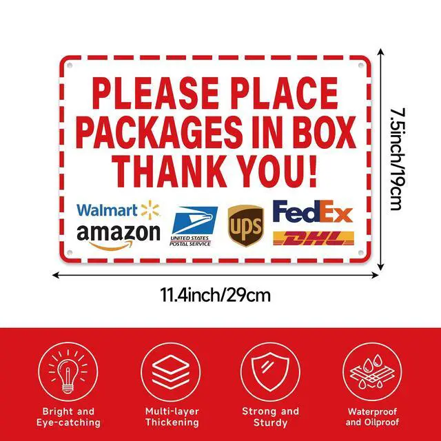 Alt view image 2 of 7 - Please Leave Packages and Deliveries Here SignSelf-Adhesive Waterproof and Durable Place Packages in Box Sign, Please Delivery Packages in Box Sticker for Home, Office, Shop, Door