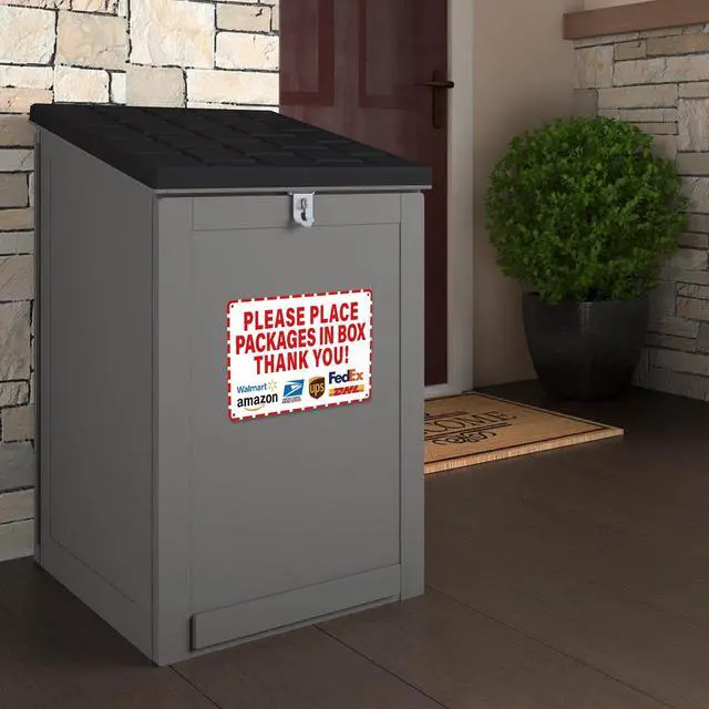 Alt view image 7 of 7 - Please Leave Packages and Deliveries Here SignSelf-Adhesive Waterproof and Durable Place Packages in Box Sign, Please Delivery Packages in Box Sticker for Home, Office, Shop, Door