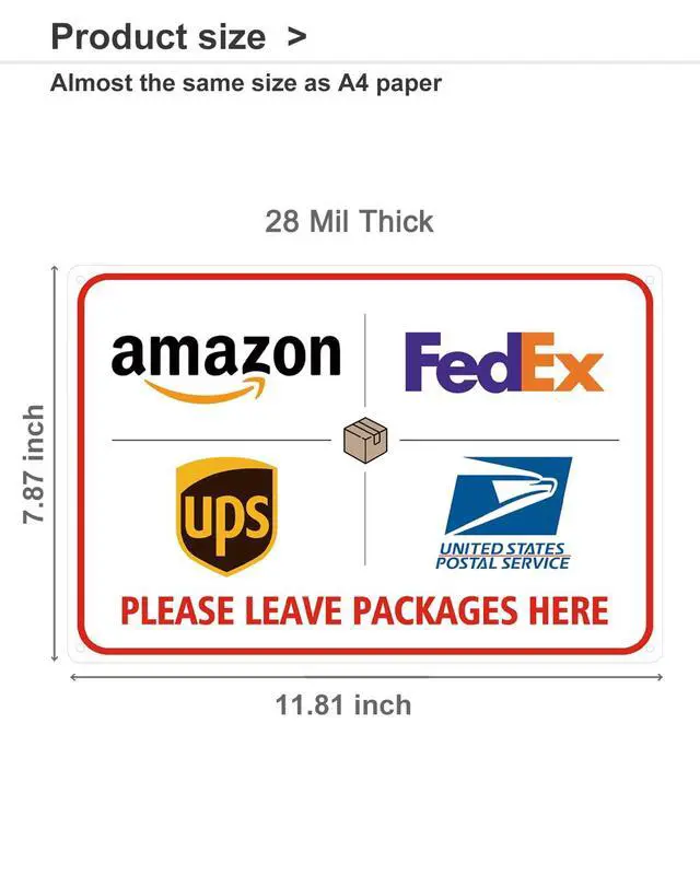 Alt view image 7 of 7 - Package Delivery Sign 8x12", Please Leave Packages Here