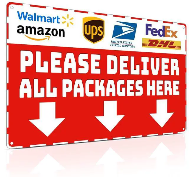 Main image of Package Delivery Sign 8x12", Please Deliver All Packages Here