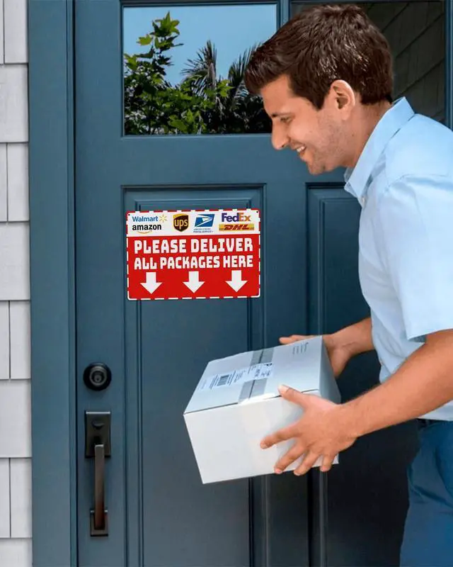 Alt view image 2 of 7 - Package Delivery Sign 8x12", Please Deliver All Packages Here