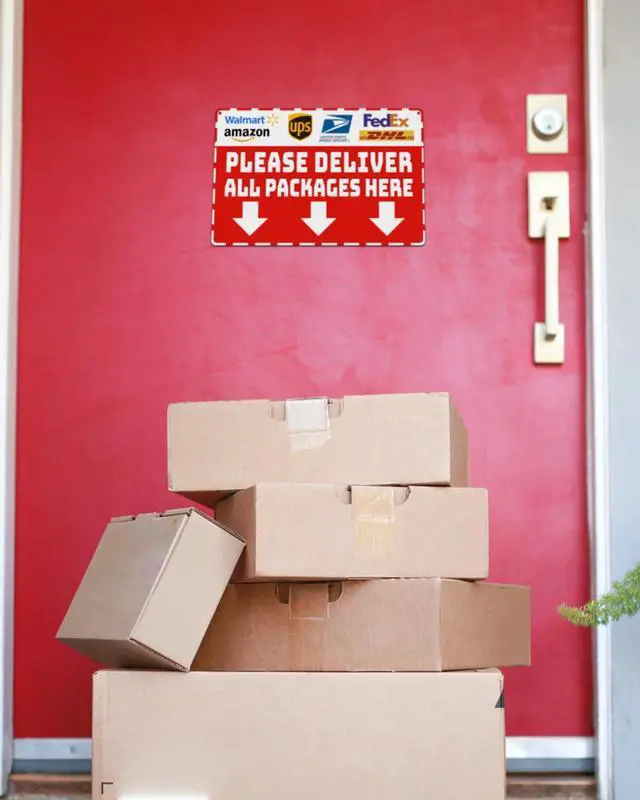 Alt view image 7 of 7 - Package Delivery Sign 8x12", Please Deliver All Packages Here