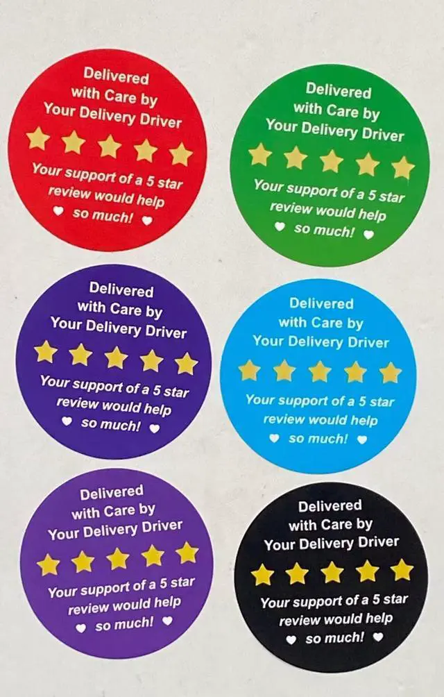 Main image of 2 inch 300PCS 6 Color Delivery Stickers for Delivery Driver