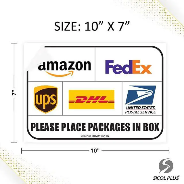 Alt view image 2 of 6 - Package Delivery Signs (02 pack) Package Delivery Stickers size 10 x 7 Inches Over Lamination Delivery Signs for Packages